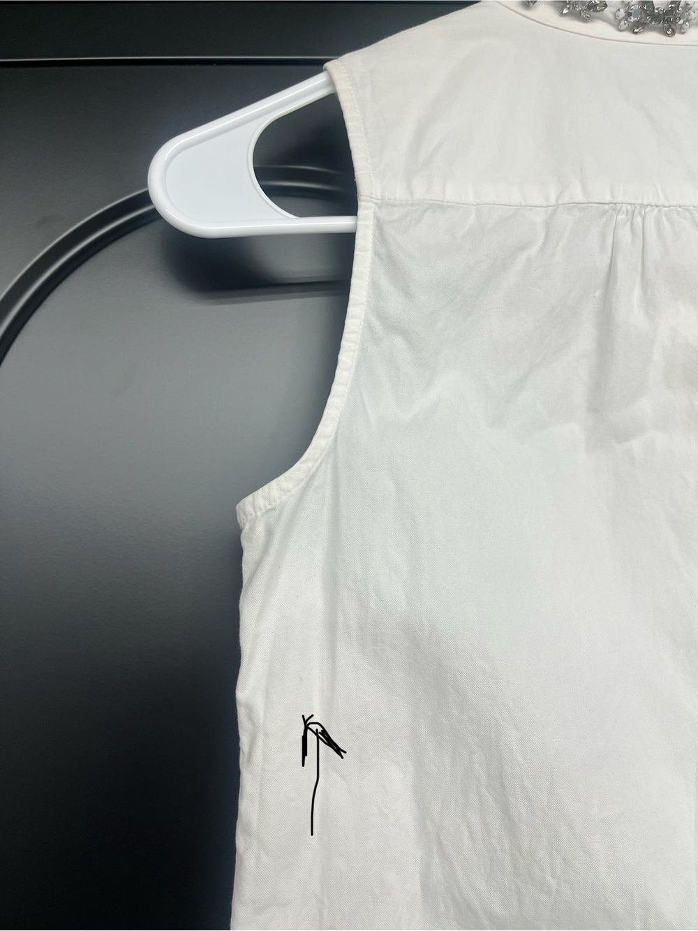 J. Crew White Sleeveless Button-Down Top with Crystal Collar - Picture 9 of 13